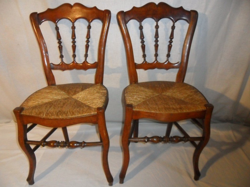 Suite Of 4 Napoleon III Straw Chairs-photo-4