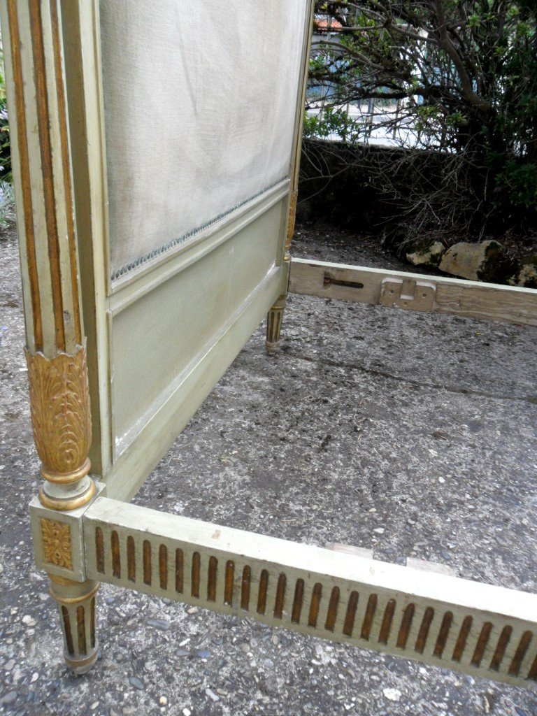 Small Painted Bed In Louis XVI Style, 19th Century-photo-4