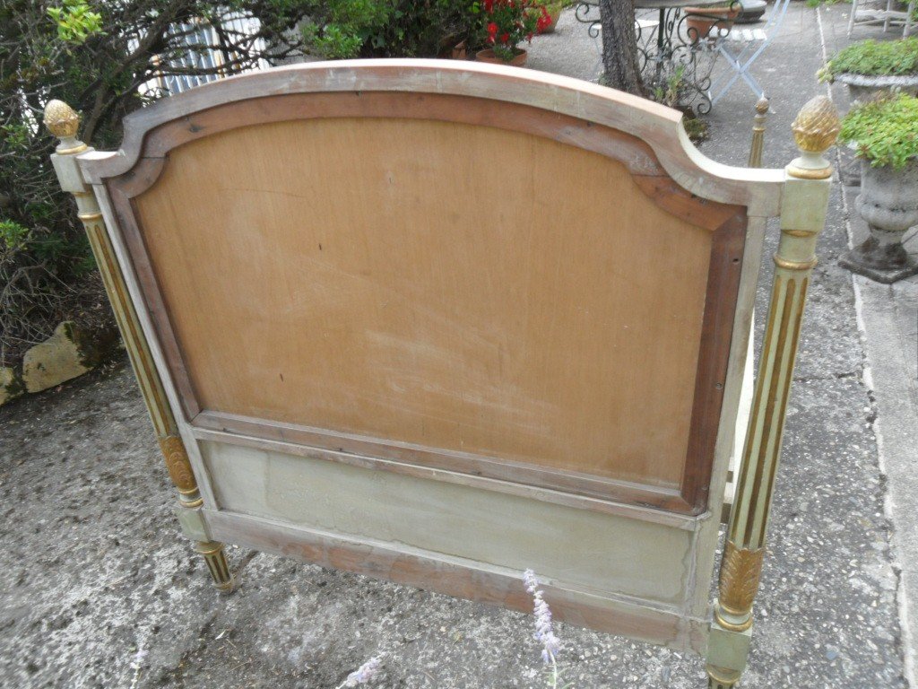 Small Painted Bed In Louis XVI Style, 19th Century-photo-2