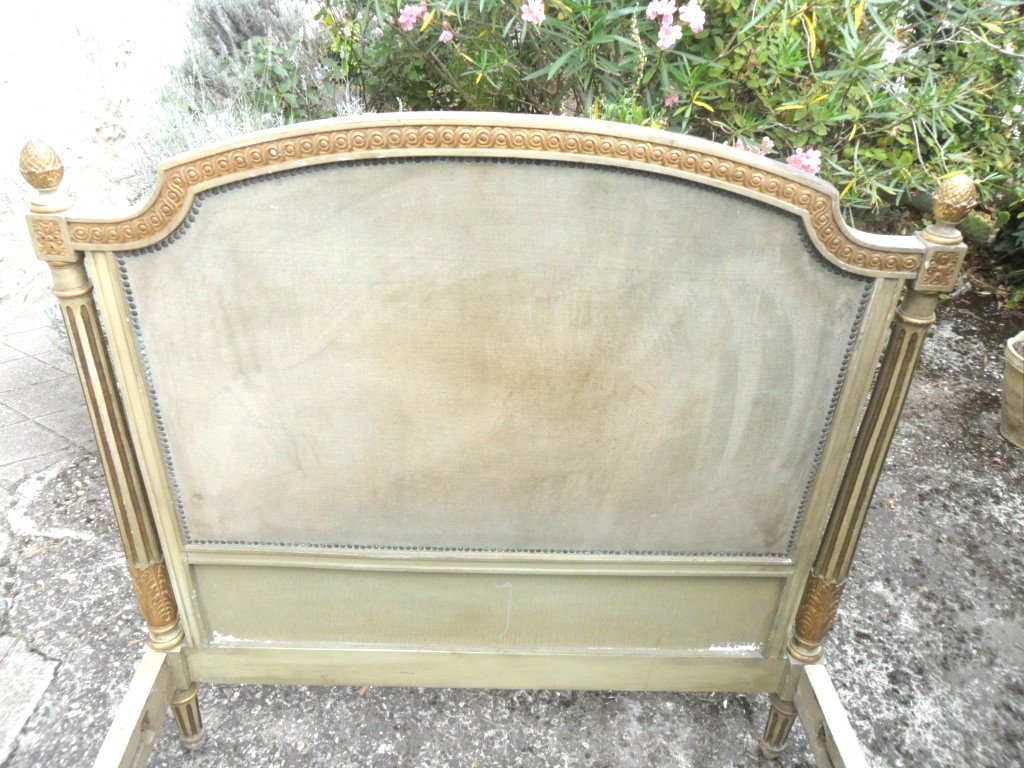 Small Painted Bed In Louis XVI Style, 19th Century-photo-3