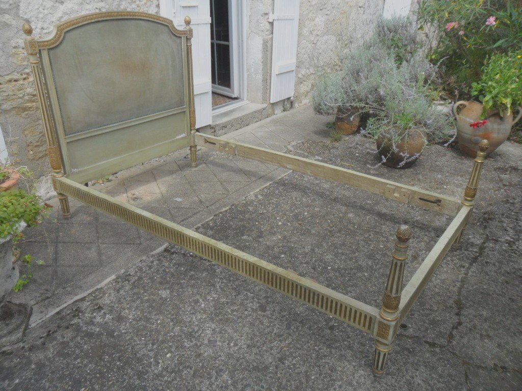 Small Painted Bed In Louis XVI Style, 19th Century