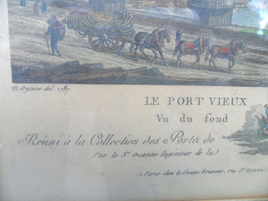 Gravure 18ème " Le Port Vieux d'Honfleur "-photo-1