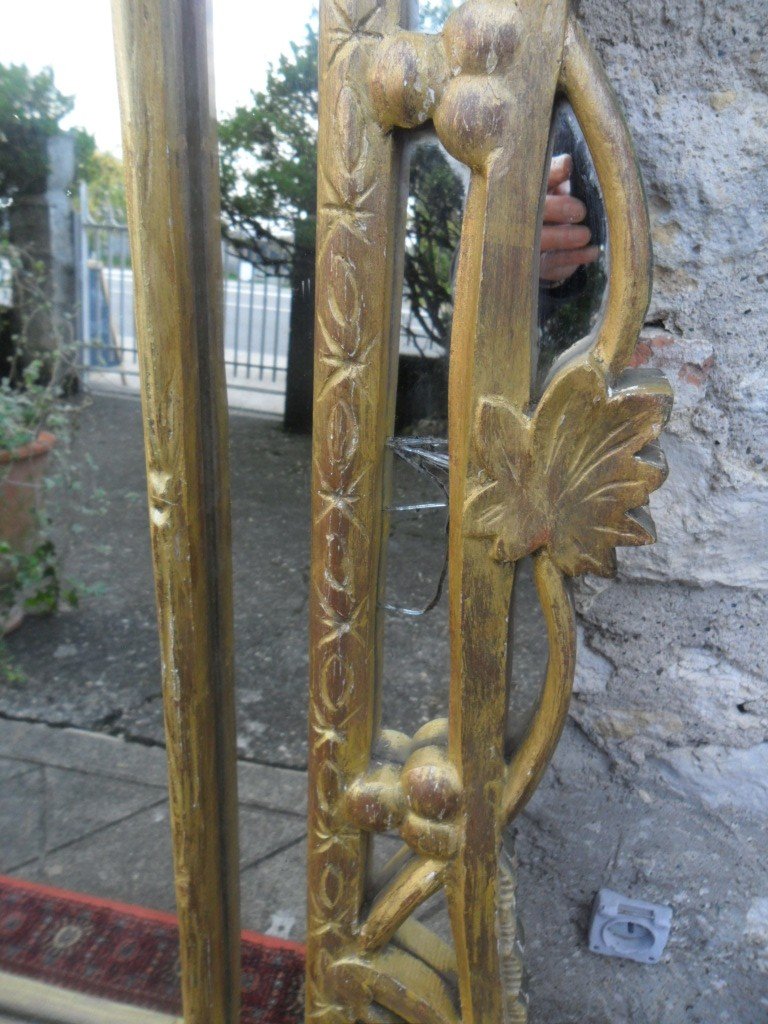 Large Beaucaire Mirror With Glazing Beads In Gilded Wood -photo-1