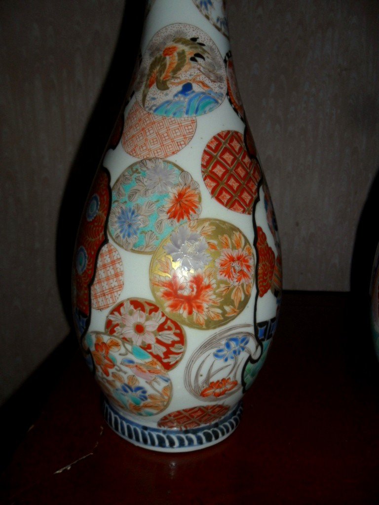 Pair Of Kutani Vases -photo-6