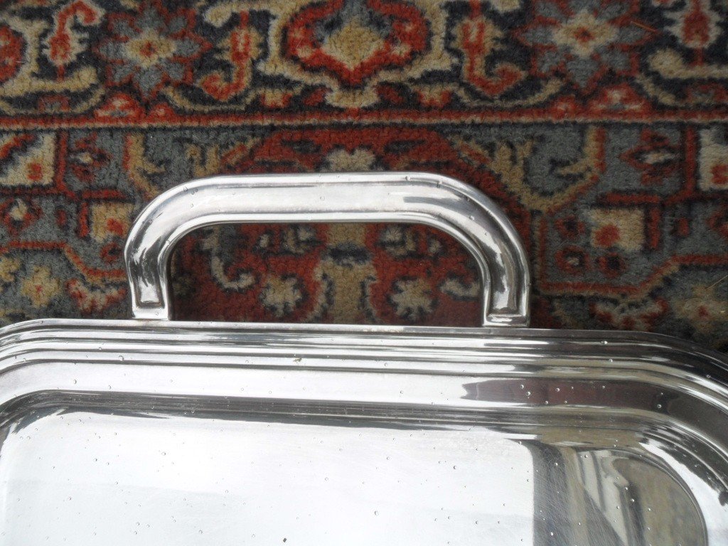 Large Silver Metal Tray-photo-2