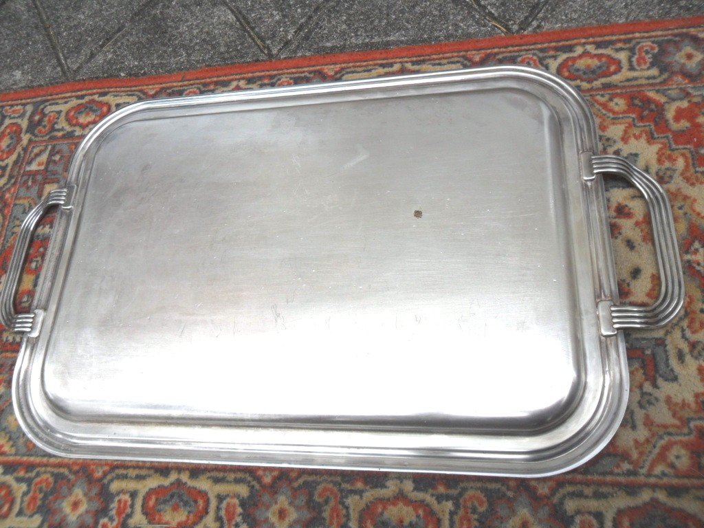 Large Silver Metal Tray-photo-3