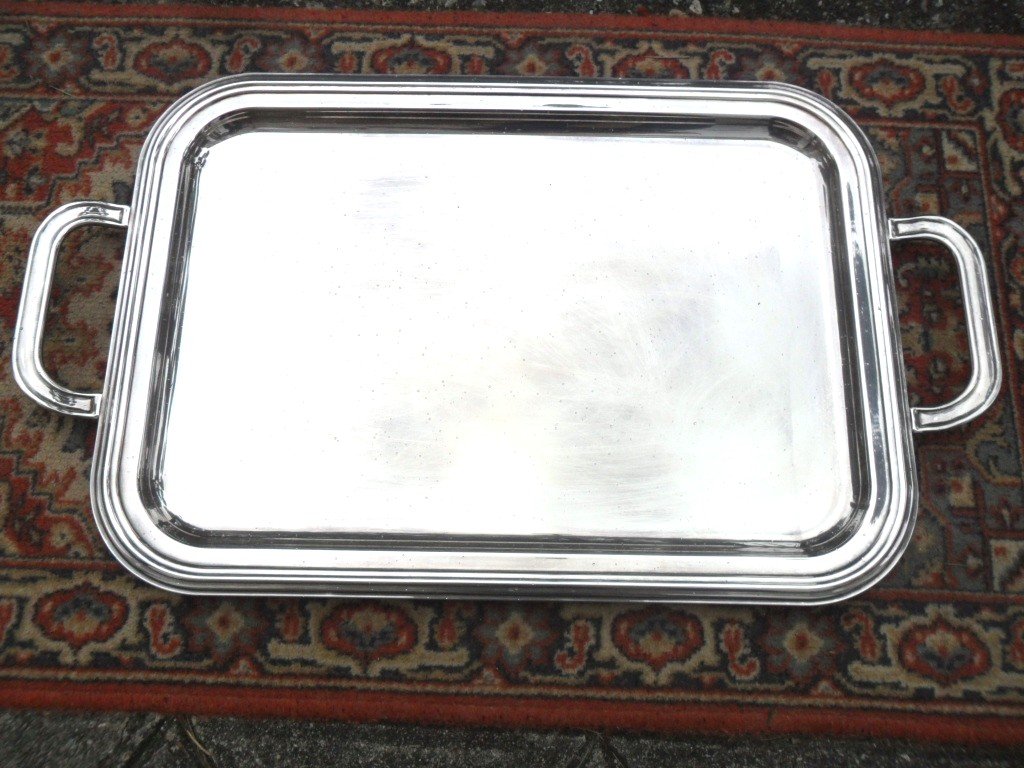 Large Silver Metal Tray