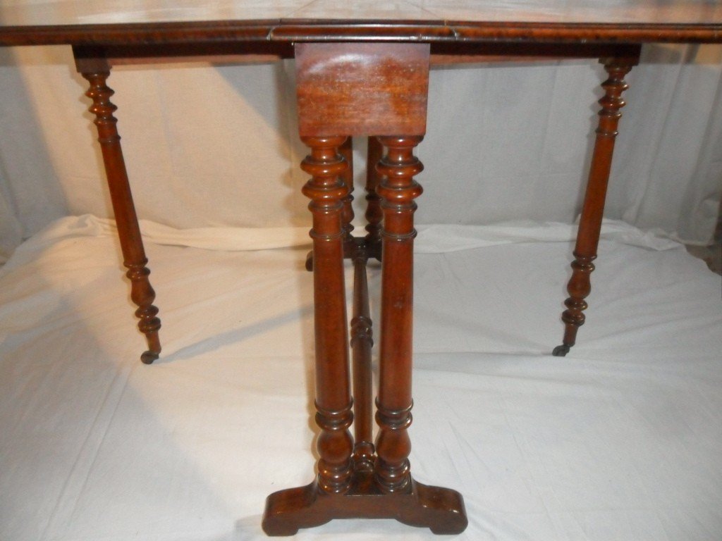 Table Called "gate Leg" In Solid Mahogany 19th Century-photo-1