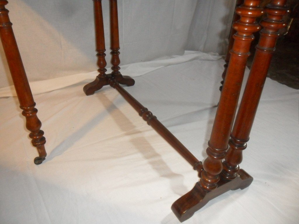 Table Called "gate Leg" In Solid Mahogany 19th Century-photo-2