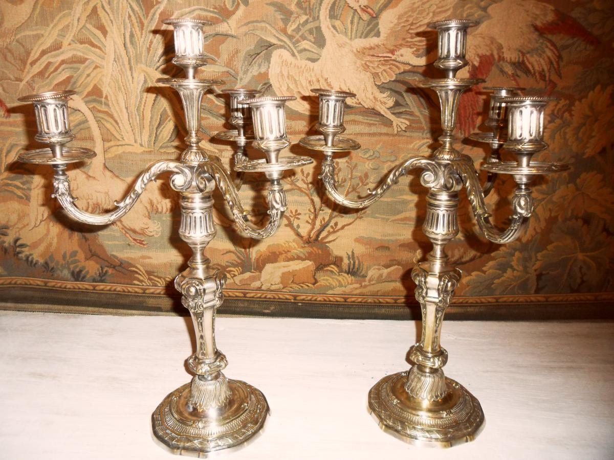 Pair Of Candlesticks In Bronze-photo-2