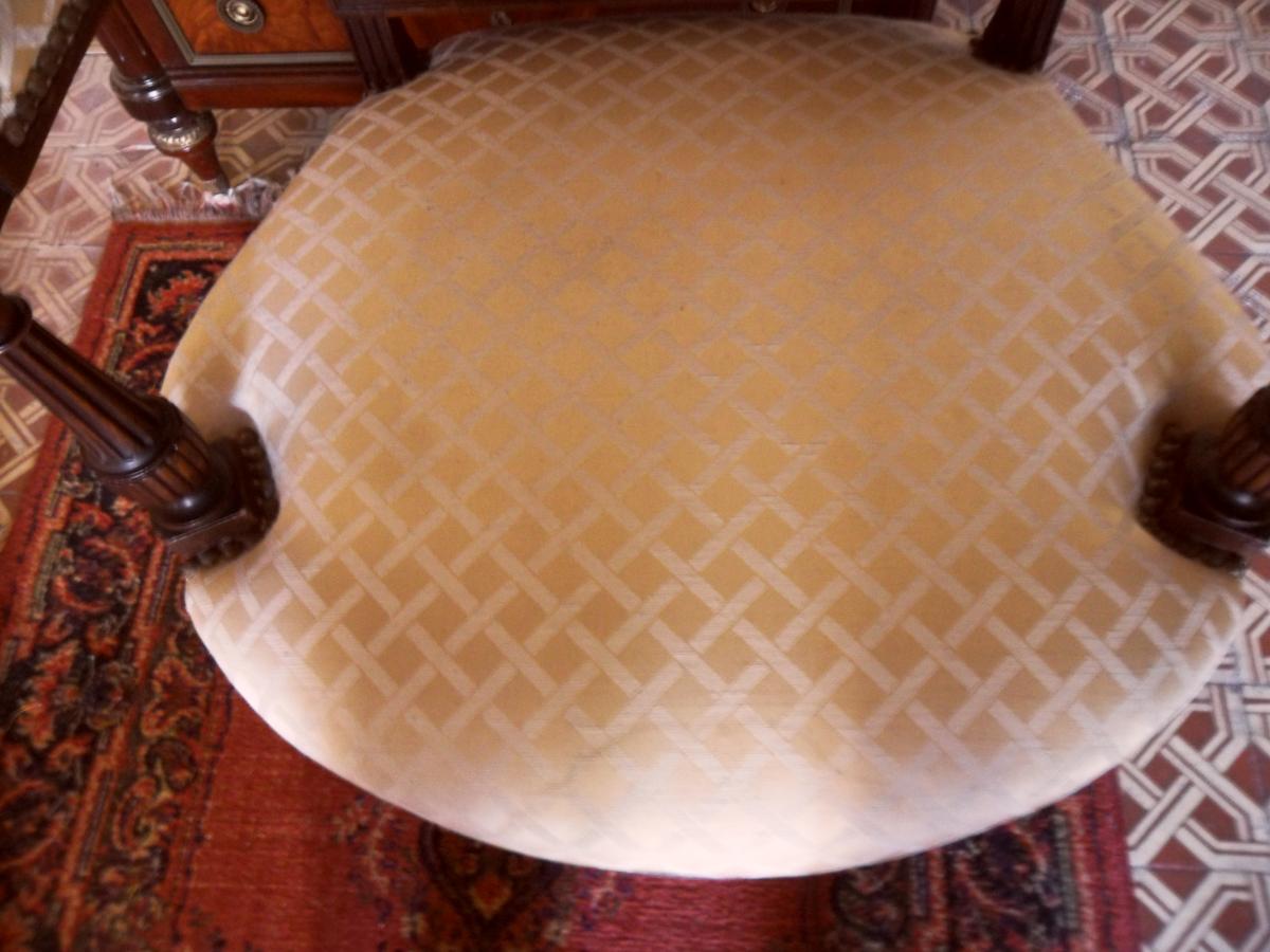 Paire De Fauteuils en Acajou De Style Louis XVI Directoire-photo-6