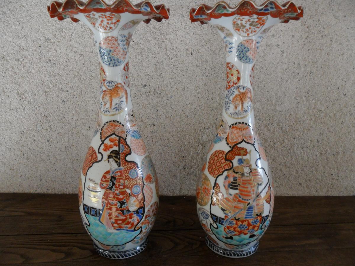 Paire De Vases Du Japon XIXème Siècle-photo-4