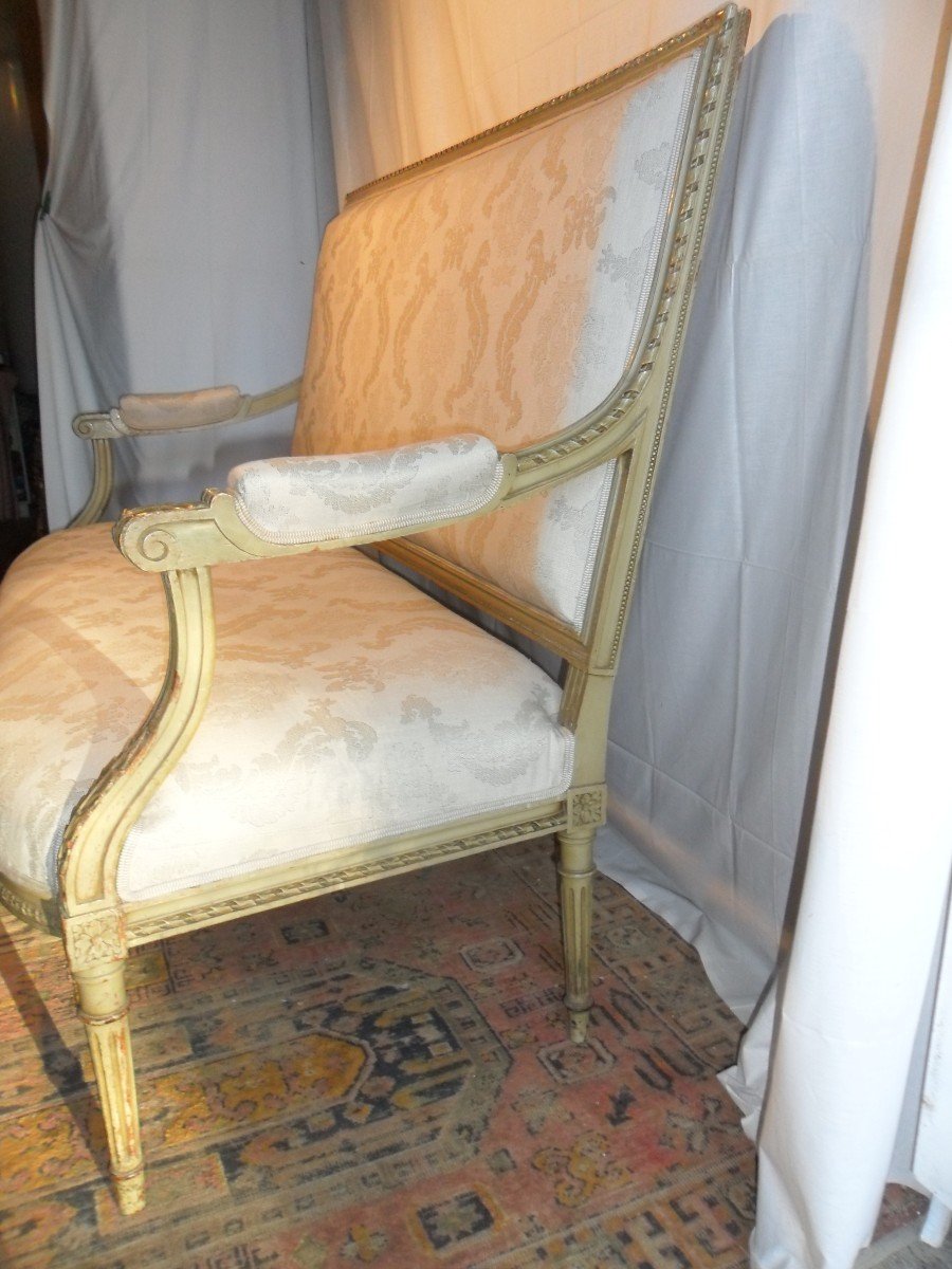 Banquette De Style Louis XVI Peinte-photo-2