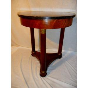 Empire Pedestal Table In Mahogany 19th