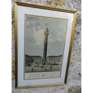 Vue d'Optique Colonne De La Place Vendôme sous la Restauration