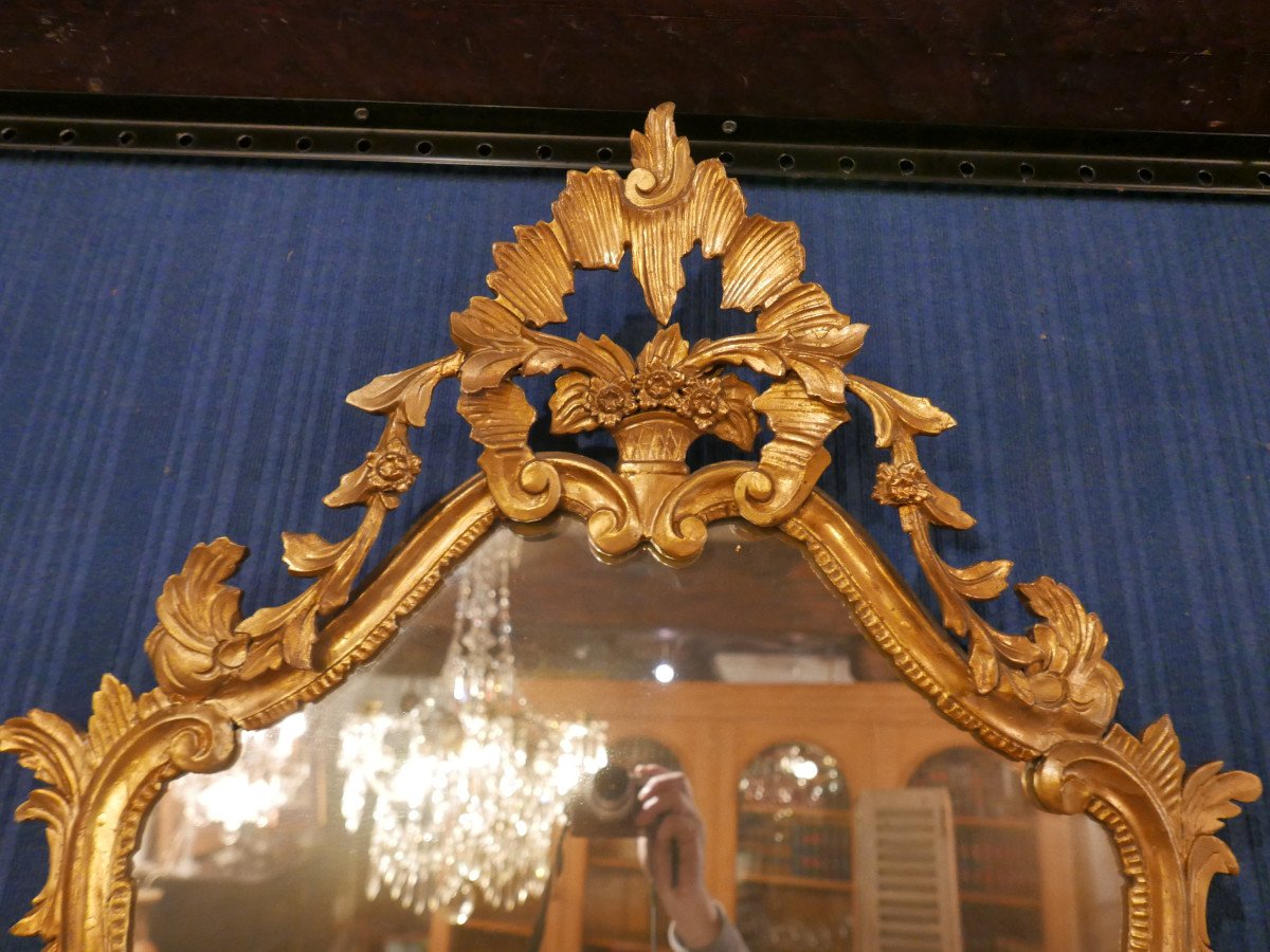 Rockery Style Mirror In Golden Wood-photo-3