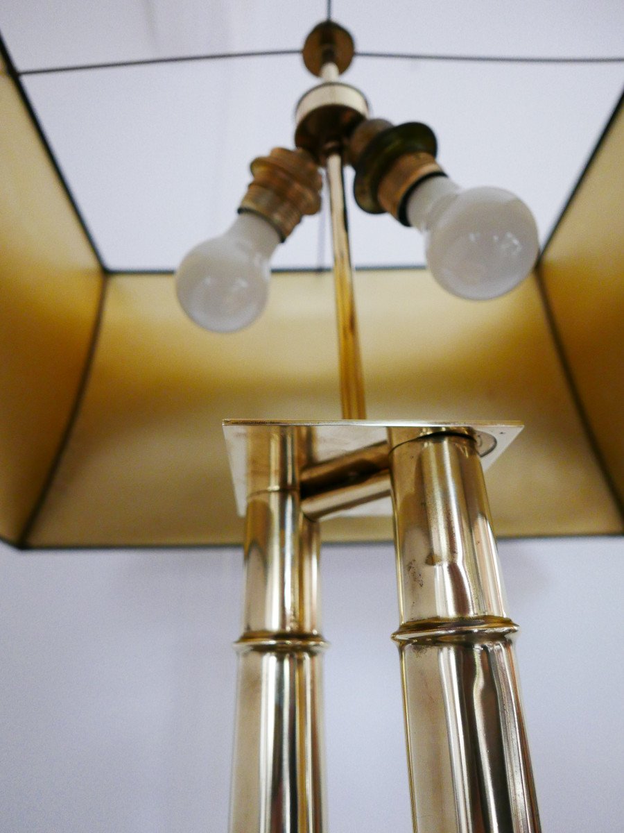 70s Polished Brass Bamboo Lamp-photo-1