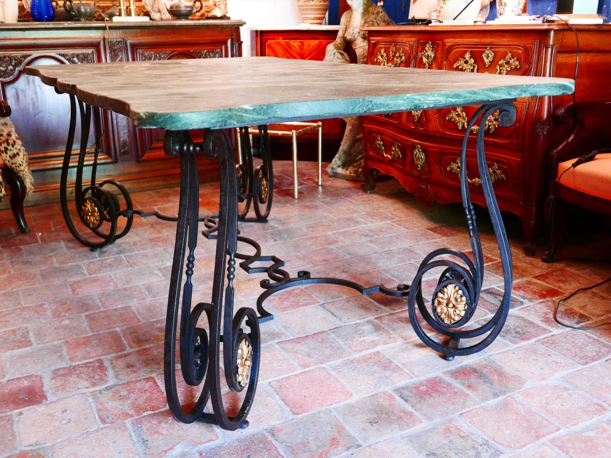 Dining Table Or Center Table In Wrought Iron-photo-2