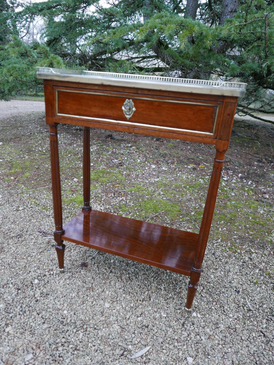 Charming Small Louis XVI Console In Mahogany Late 18th-photo-4