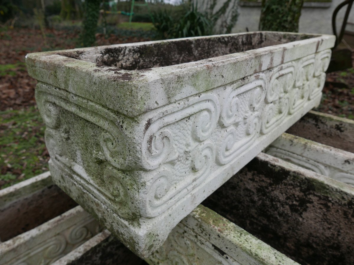 Set Of Six Reconstituted Stone Planters-photo-1