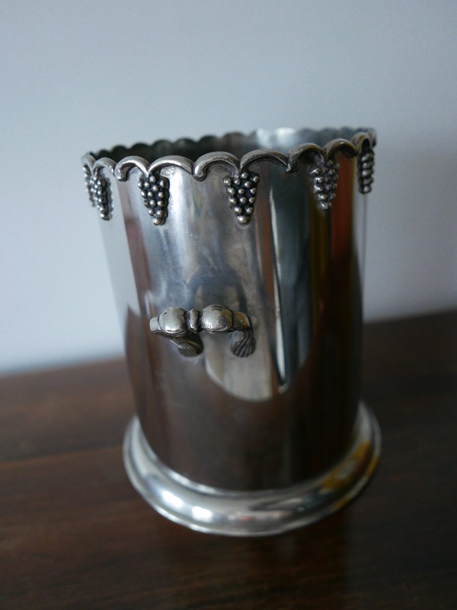 Ice Bucket, Champagne Bucket In Silver Metal. 20th C-photo-4