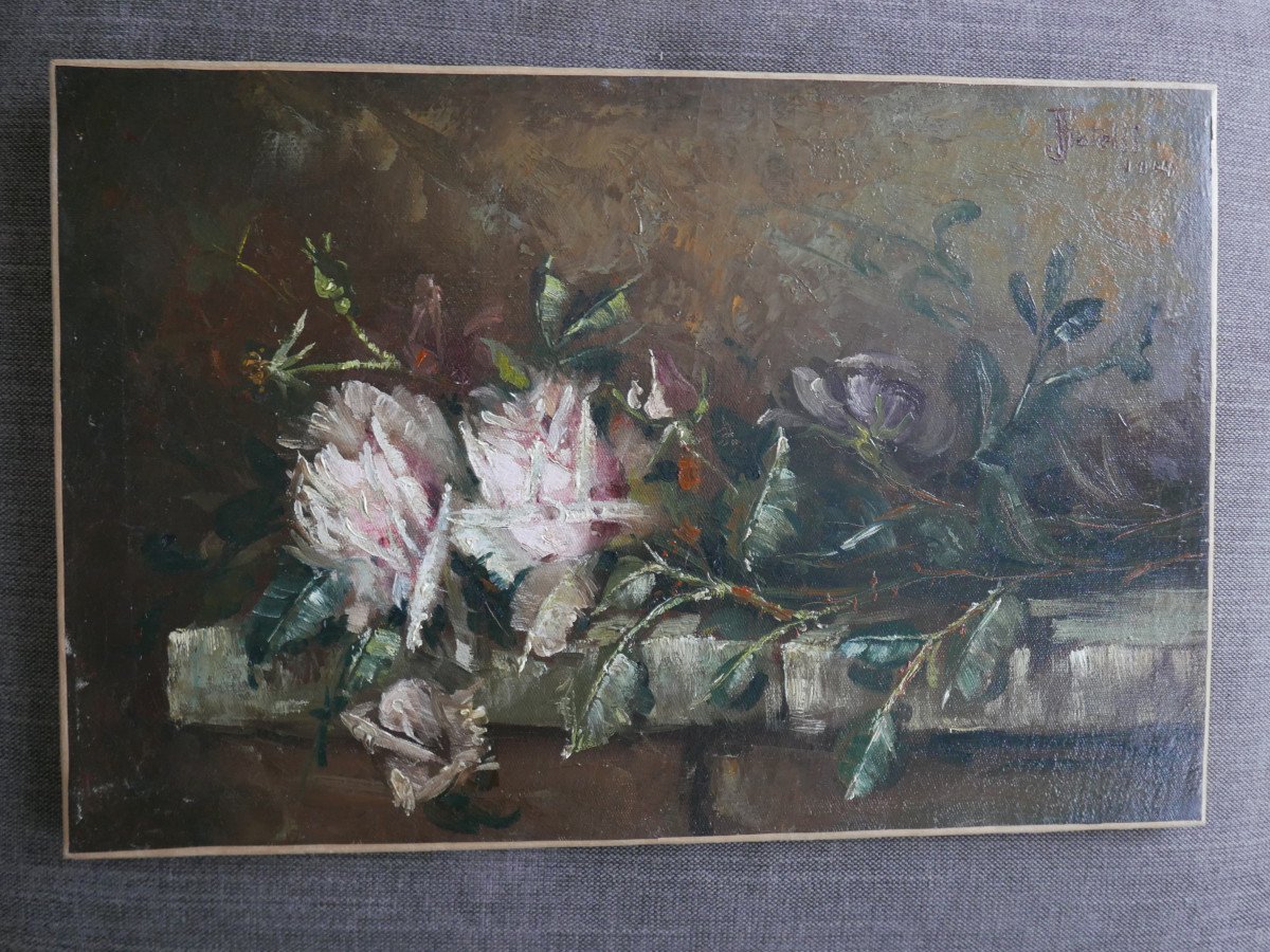 J. Fratelli Oil On Canvas Still Life Dated 1904