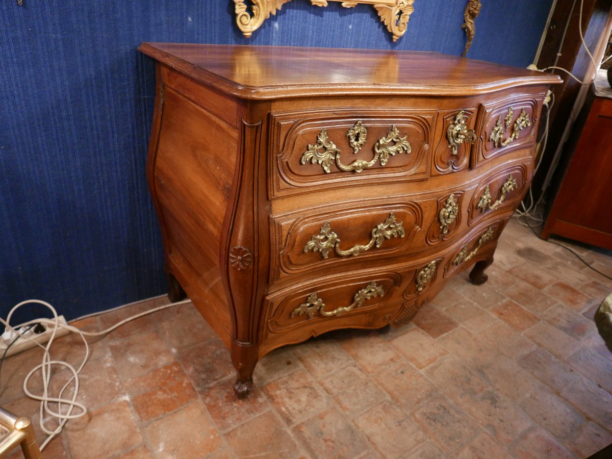 Louis XV Bordeaux Chest Of Drawers In Walnut-photo-3