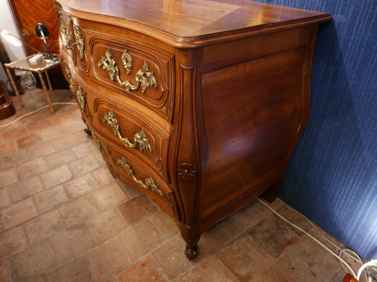 Louis XV Bordeaux Chest Of Drawers In Walnut-photo-4