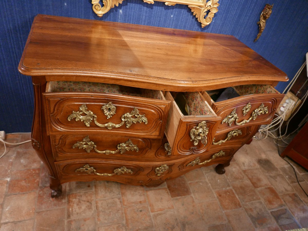 Louis XV Bordeaux Chest Of Drawers In Walnut-photo-5