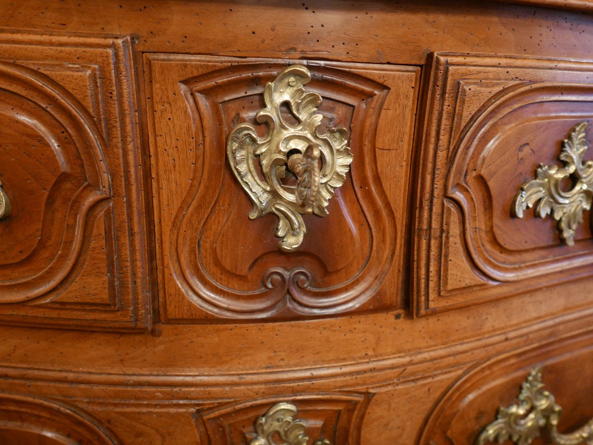 Louis XV Bordeaux Chest Of Drawers In Walnut-photo-6