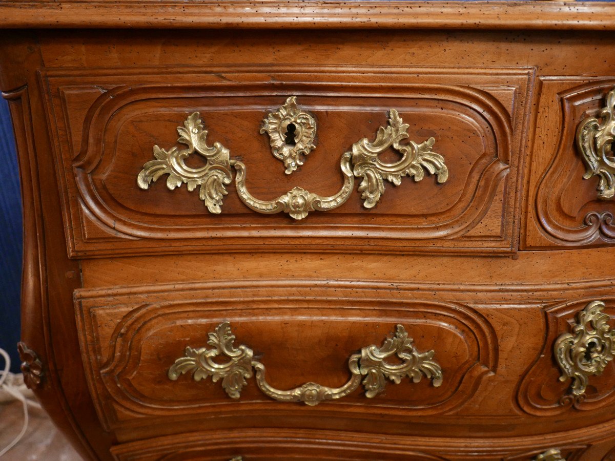 Louis XV Bordeaux Chest Of Drawers In Walnut-photo-7