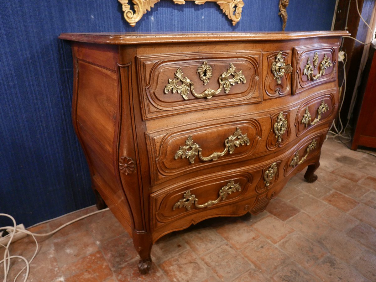 Louis XV Bordeaux Chest Of Drawers In Walnut