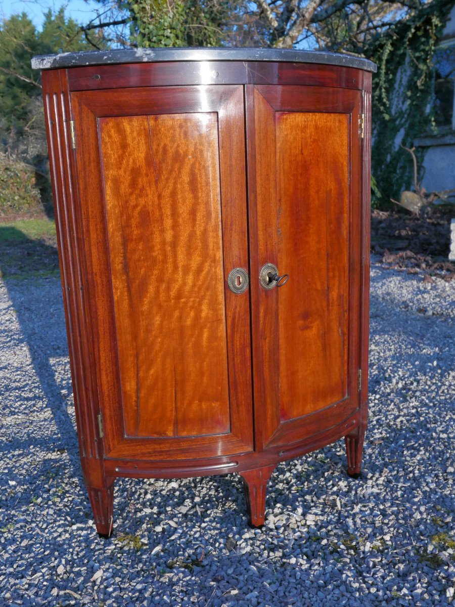 Small Louis XVI Mahogany Corner Cabinet 18th Century-photo-3