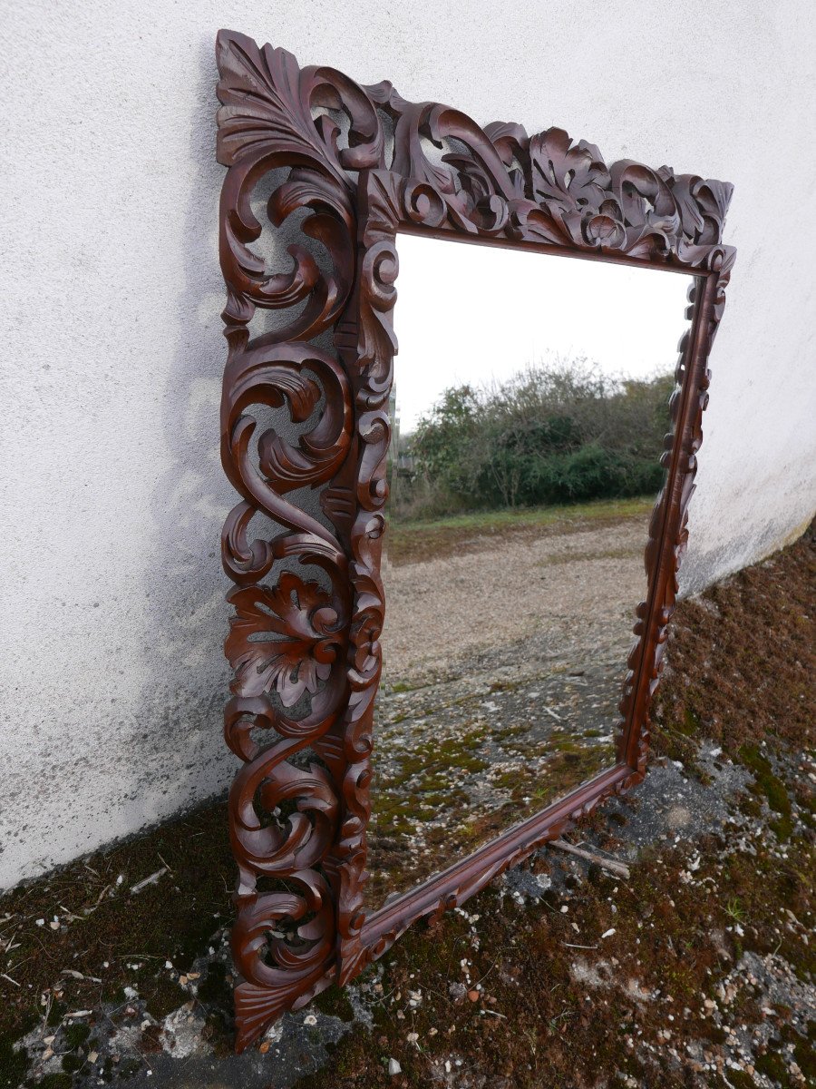 Rocaille Style Carved Wooden Mirror-photo-2