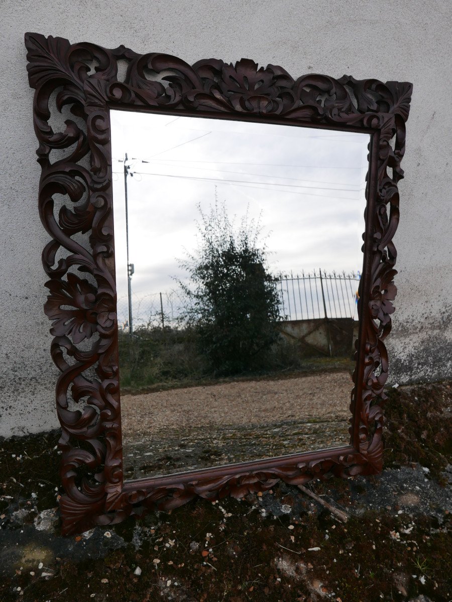 Rocaille Style Carved Wooden Mirror-photo-4