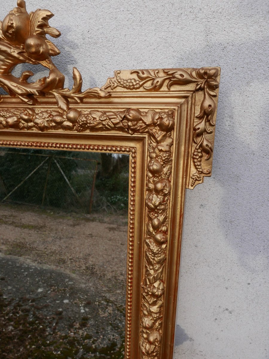 Miroir Fin ème En Bois Et Stc Doré-photo-2