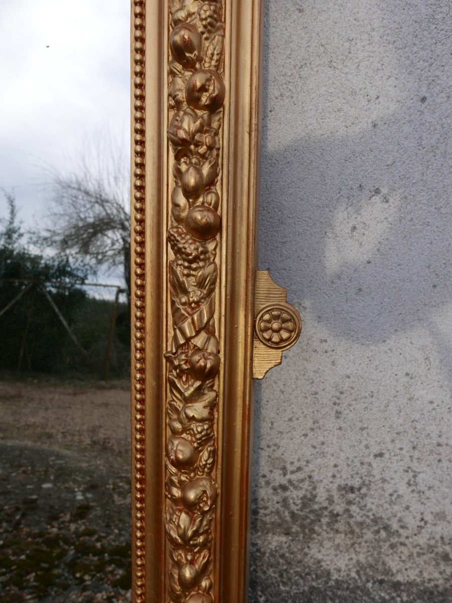 Miroir Fin ème En Bois Et Stc Doré-photo-2