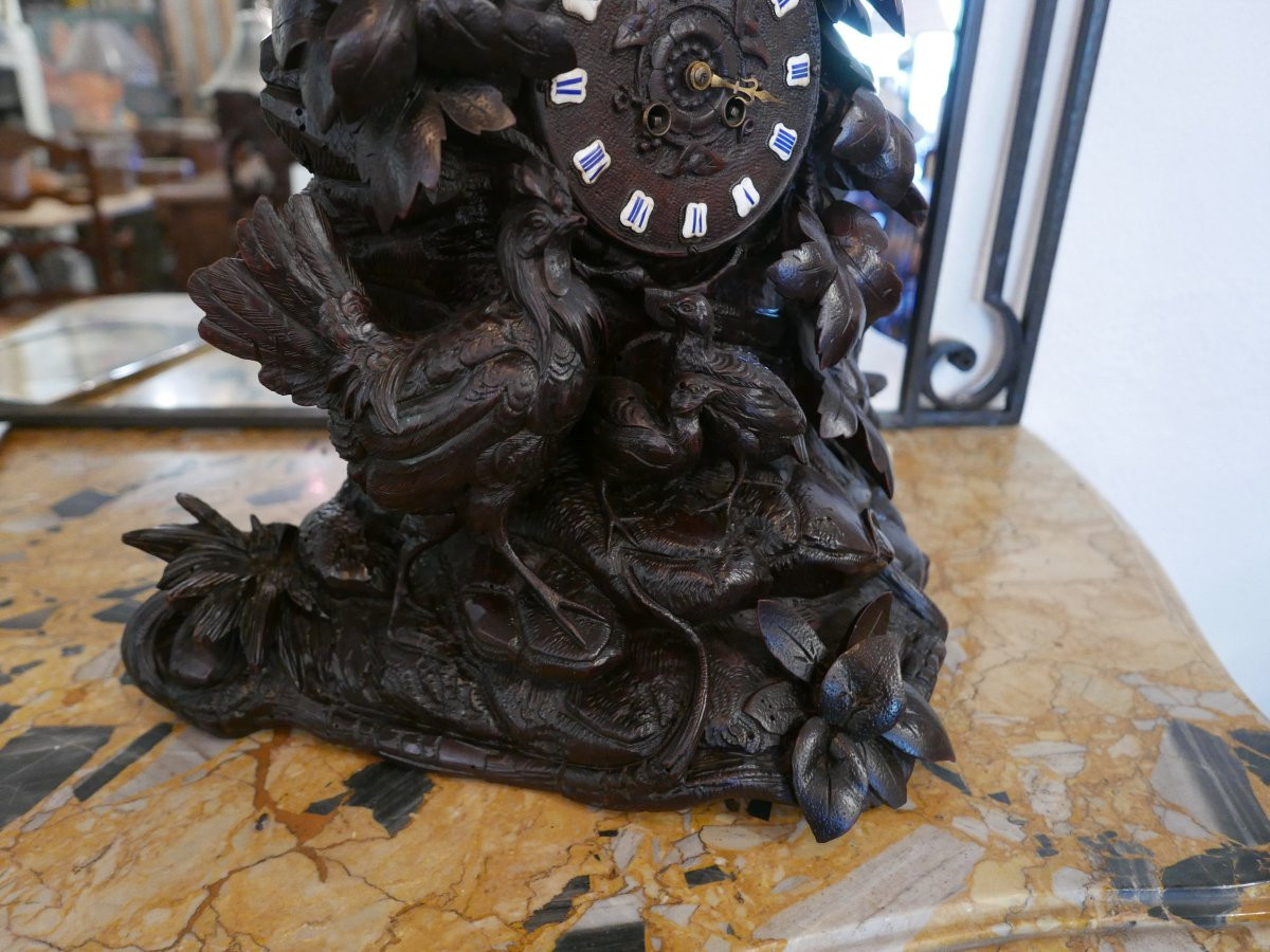 Black Forest Rooster Clock, Late 19th Century-photo-4