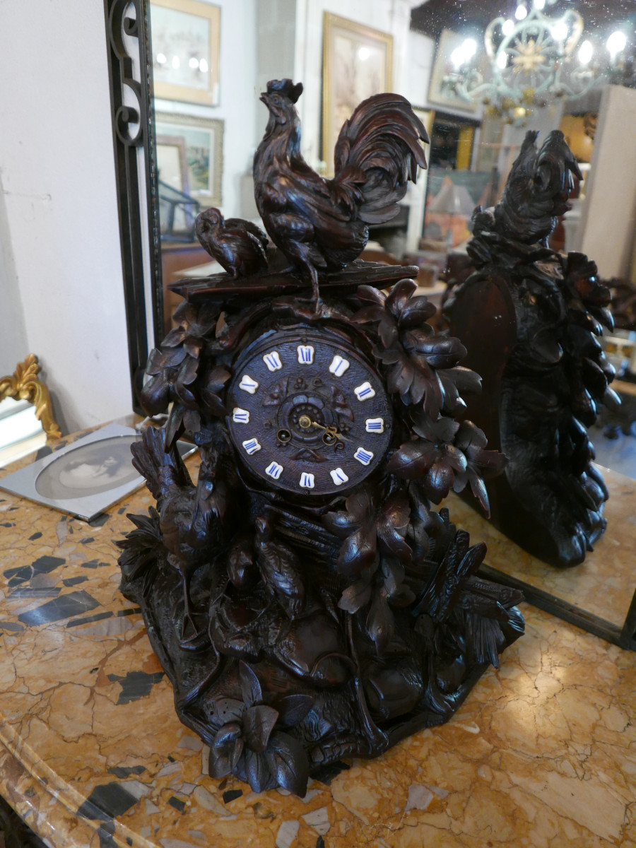 Black Forest Rooster Clock, Late 19th Century