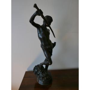 Antonin Mercié. Bronze David Conquers Goliath