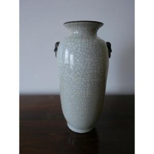 Gray Cracked China Vase