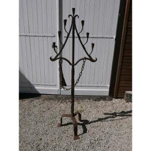 Hammered Wrought Iron Candlesticks