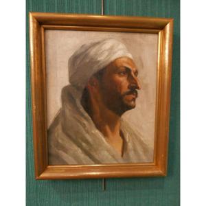 Oil On Canvas Orientalist Portrait Early 20th Century