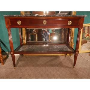 Louis XVI Console In Mahogany, Early 19th Century