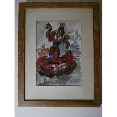 Jean Toth "1899-1972" Flamenco Watercolor