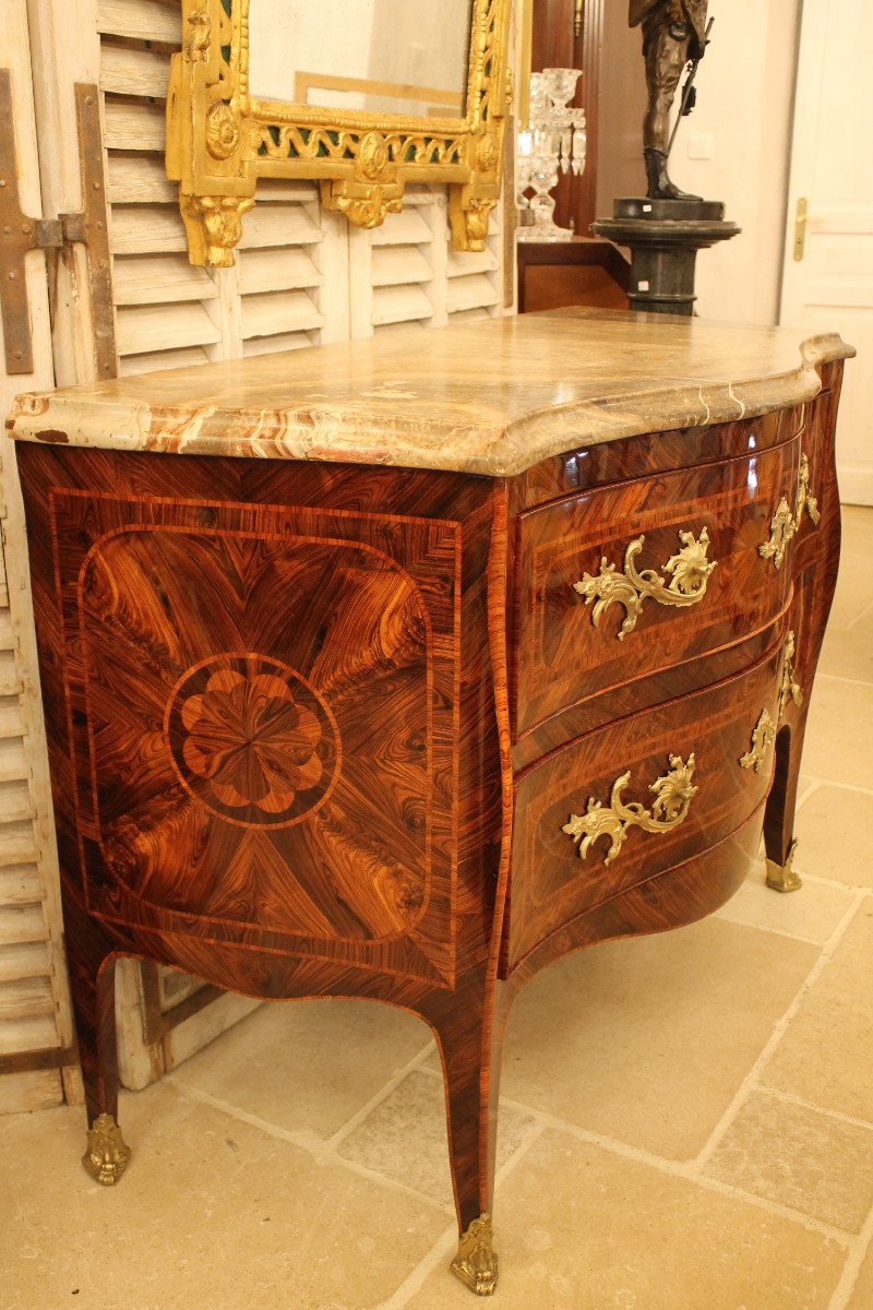 Chest Of Drawers Inlaid With Violet Wood, Neapolitan Work From The Eighteenth Century-photo-3