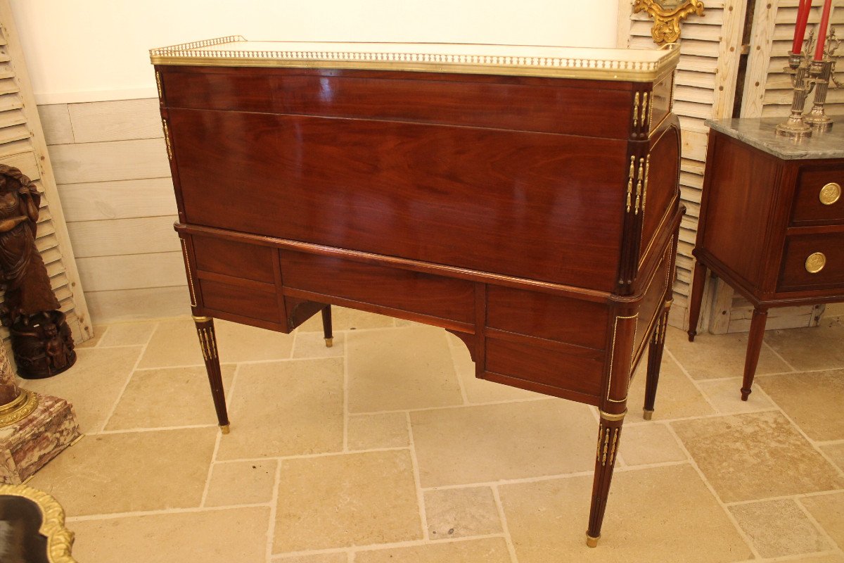 Cylinder Desk Attributed To Fidelys Schey, Louis XVI Period-photo-2