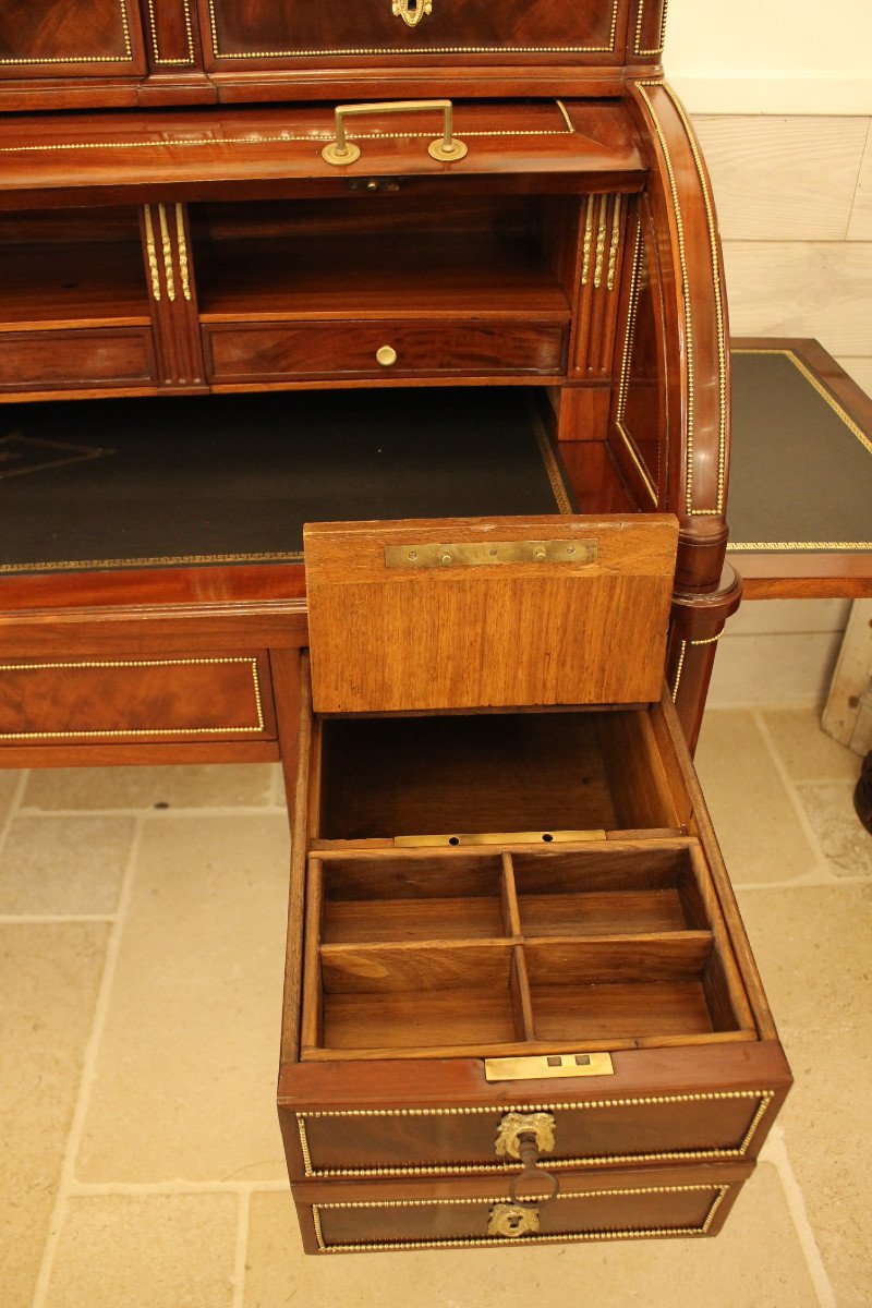 Cylinder Desk Attributed To Fidelys Schey, Louis XVI Period-photo-1