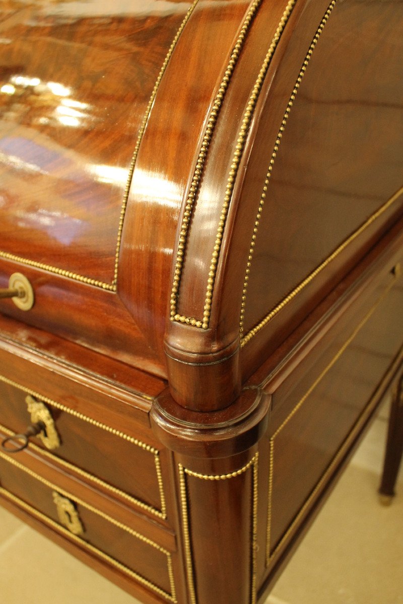 Cylinder Desk Attributed To Fidelys Schey, Louis XVI Period-photo-4