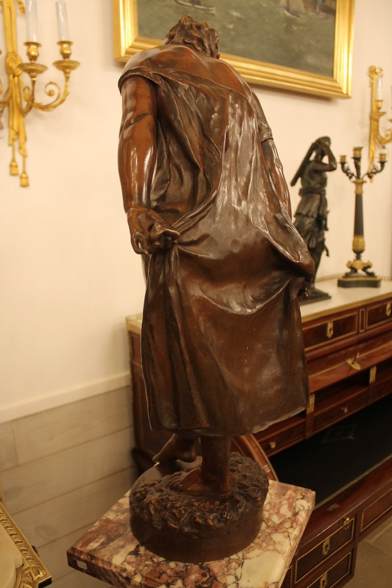 Jean Jules Cambos (1828-1917) - Baigneuse, Importante Sculpture En Bronze-photo-4